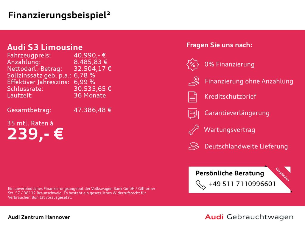 Audi A3 2024 г. Синий, пробег 27897 км