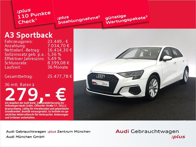 Audi A3 2023 г. Белый, пробег 23878 км