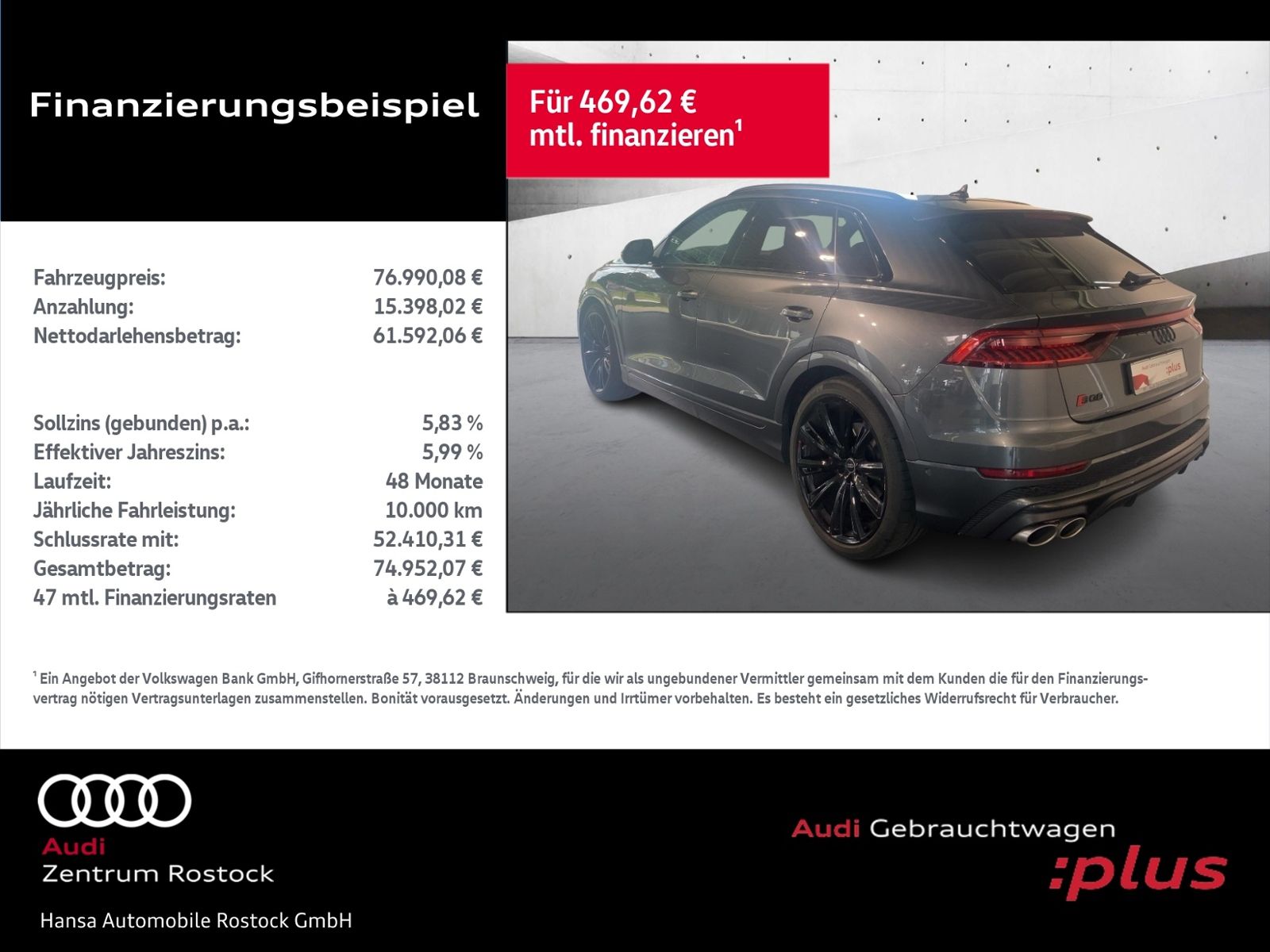 Audi SQ8 2023 г. Серый, пробег 51460 км