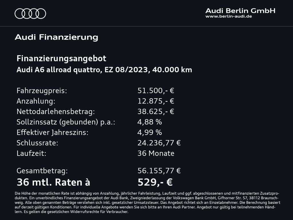 Audi A6 2023 г. Серый, пробег 40000 км