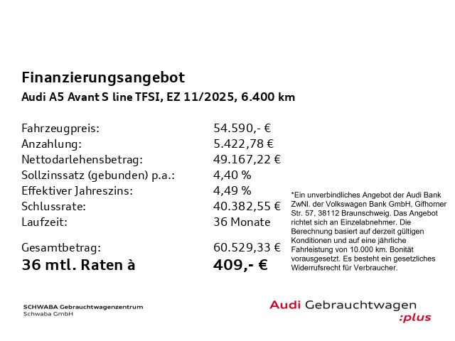 Audi A5 2025 г. Синий, пробег 6400 км