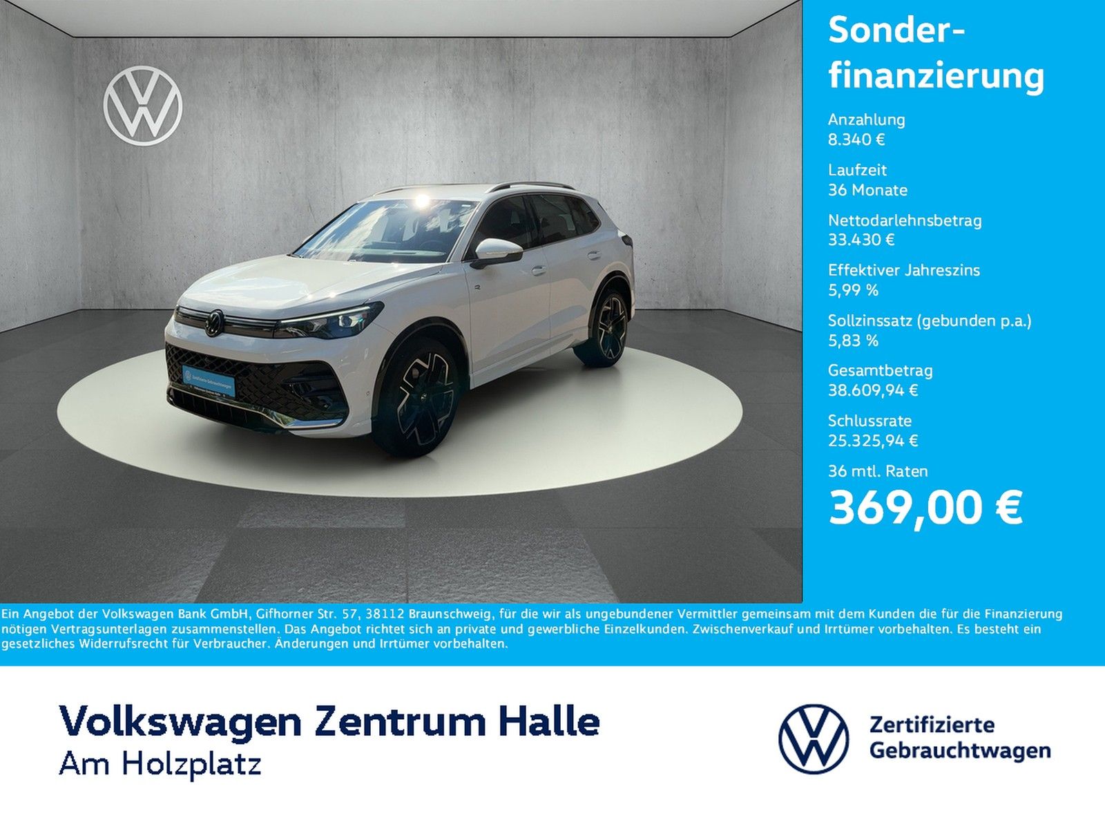 Volkswagen Tiguan 2024 г. Белый, пробег 41342 км