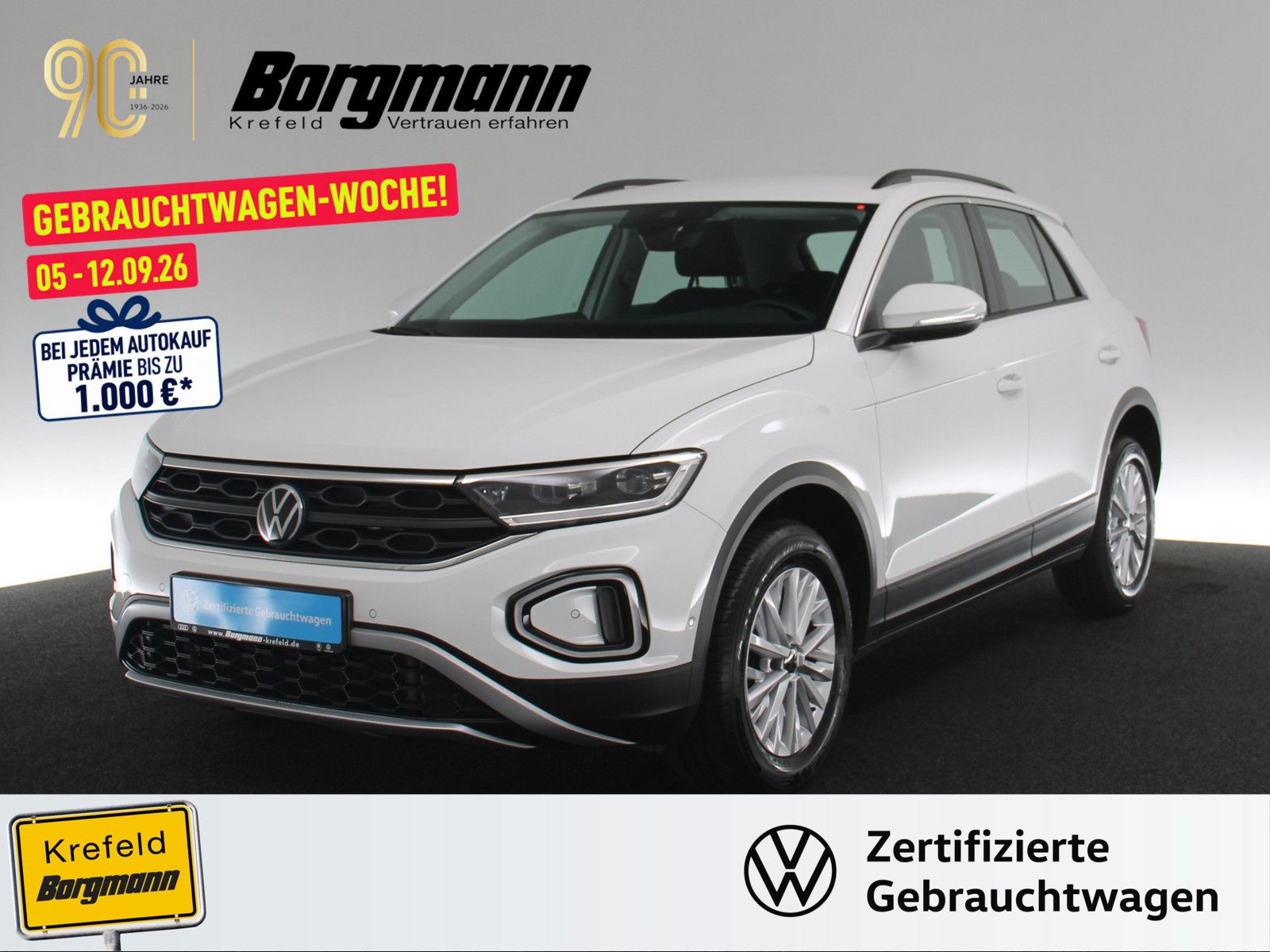 Volkswagen T-Roc 2023 г. Белый, пробег 47154 км