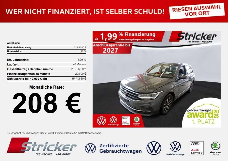 Volkswagen Tiguan 2022 г. Серый, пробег 43987 км