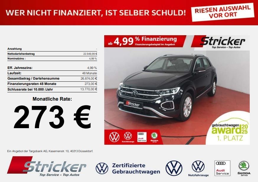 Volkswagen T-Roc 2022 г. Чёрный, пробег 36931 км