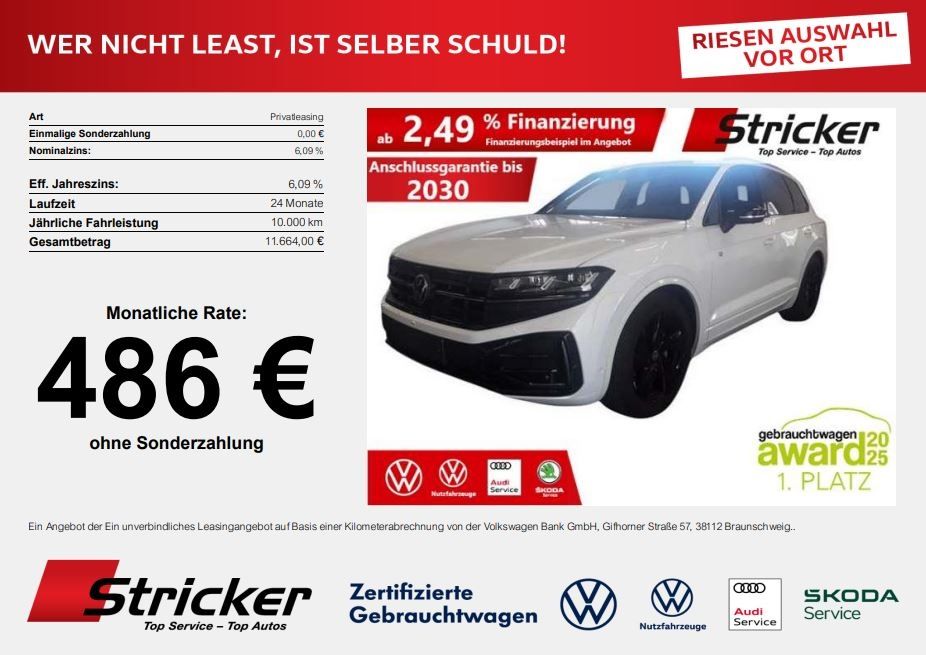 Volkswagen Touareg 2025 г. Белый, пробег 6896 км