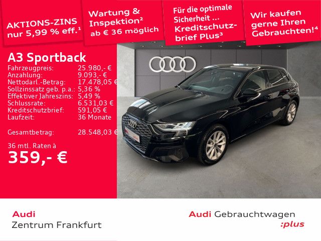 Audi A3 2023 г. Чёрный, пробег 38483 км