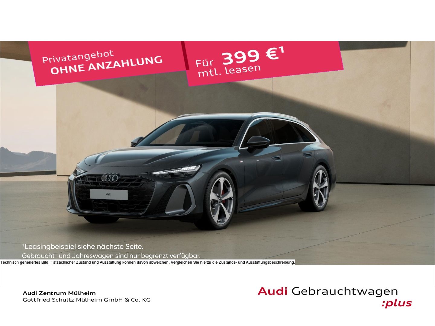 Audi A6 2025 г. Серый, пробег 5646 км
