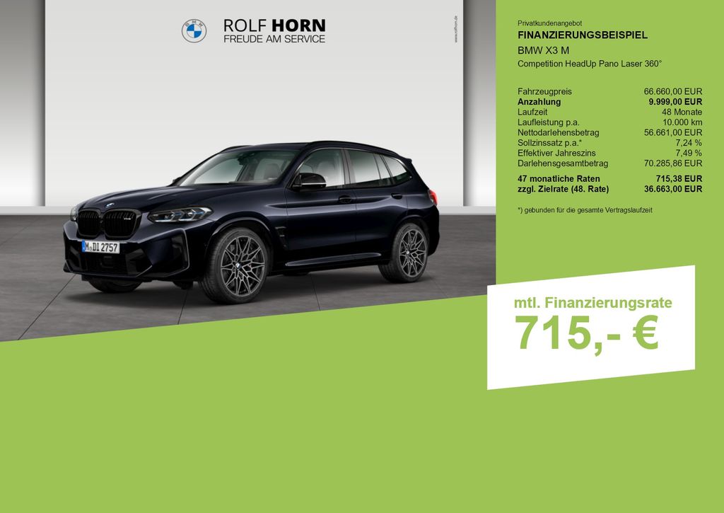 BMW X3 M 2022 г. Чёрный, пробег 36550 км