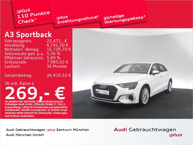 Audi A3 2023 г. Белый, пробег 26559 км