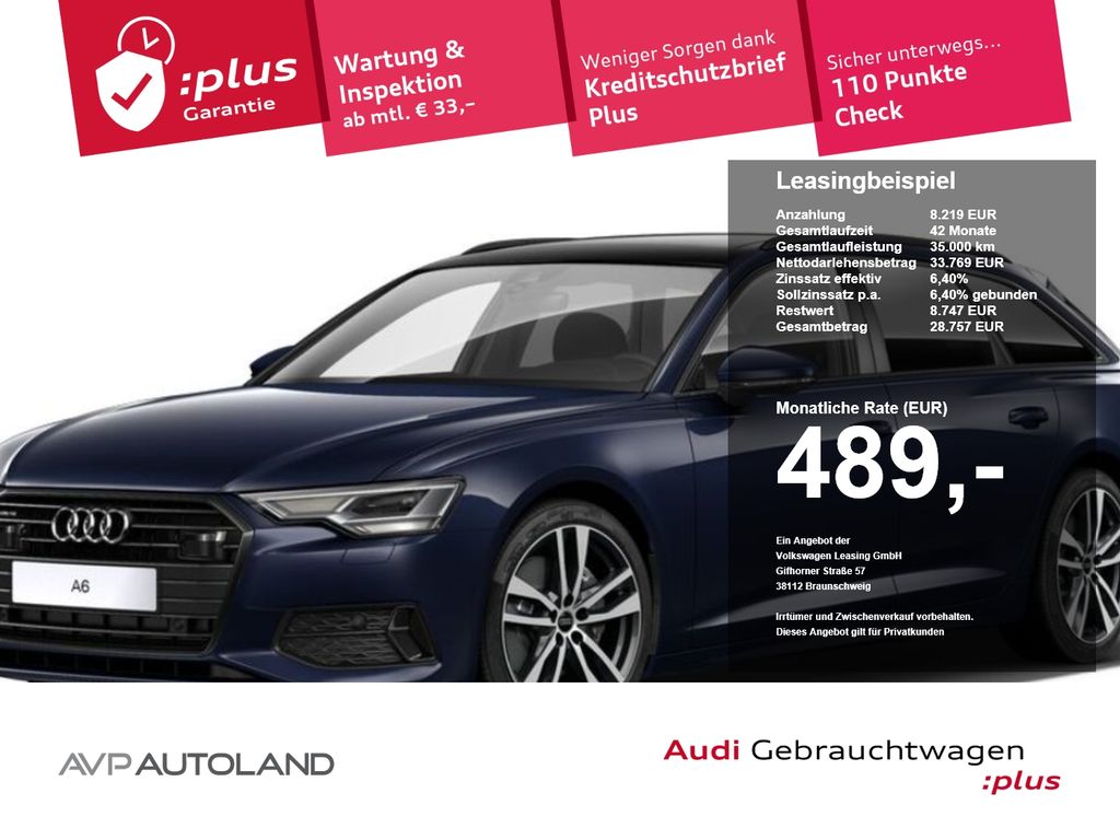 Audi A6 2021 г. Синий, пробег 40816 км