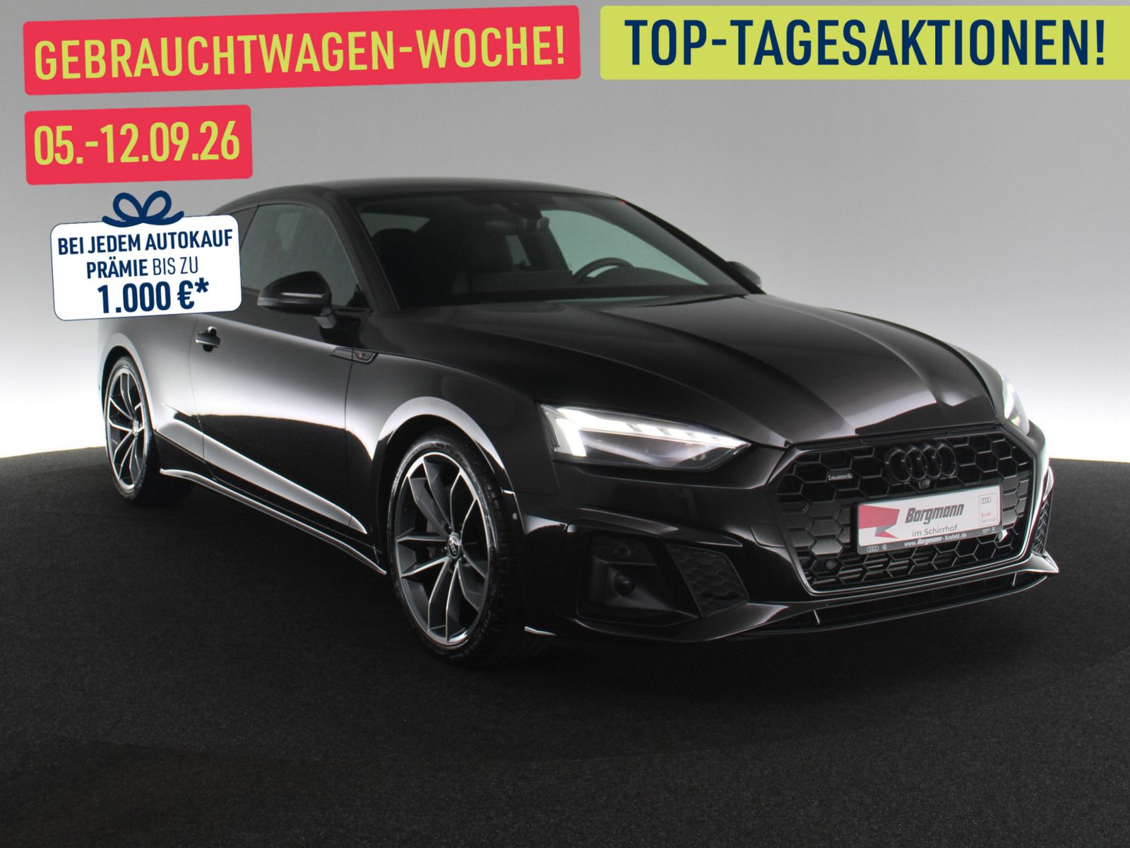 Audi A5 2023 г. Чёрный, пробег 52239 км