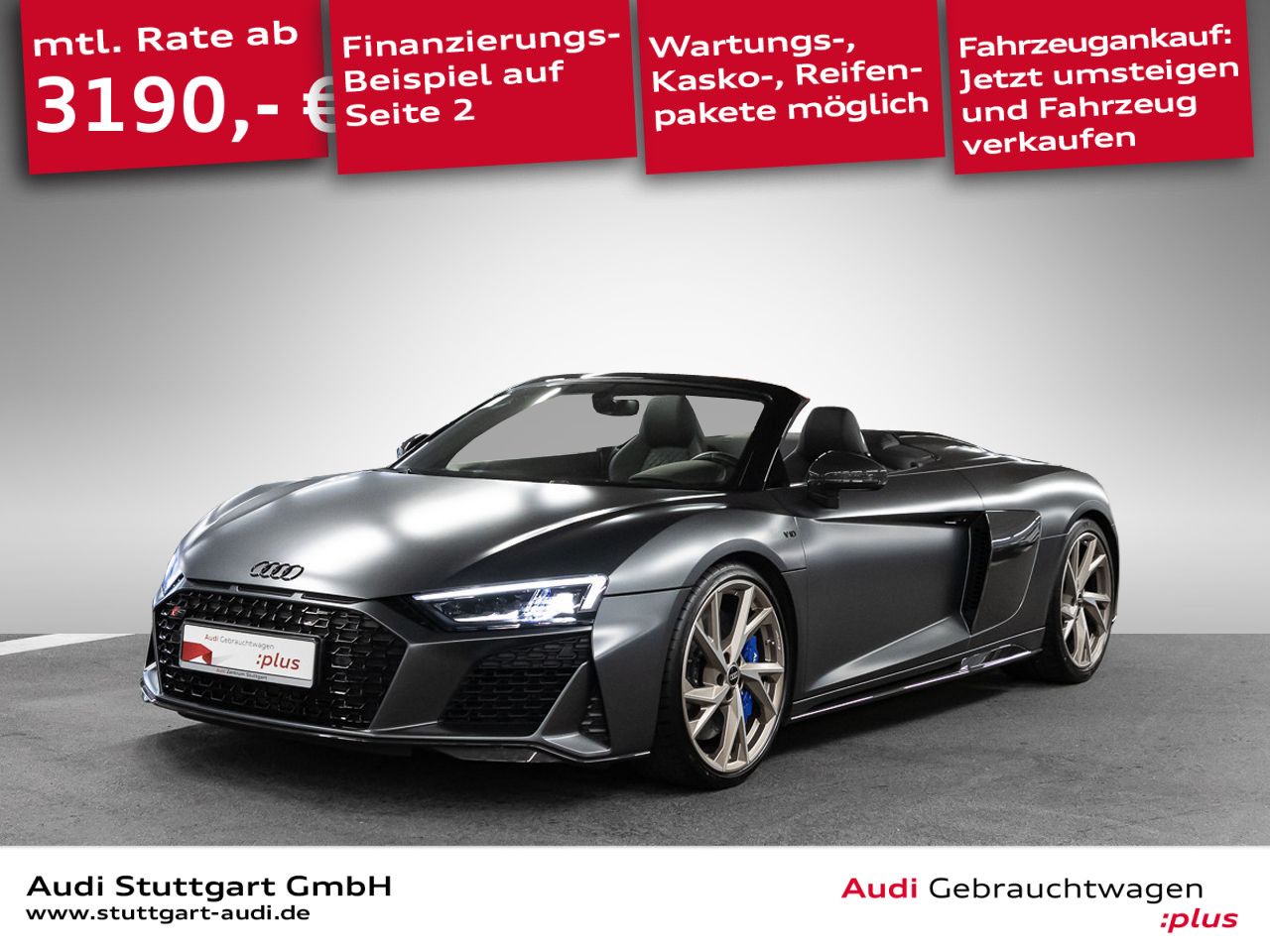 Audi R8 2023 г. Серый, пробег 21659 км