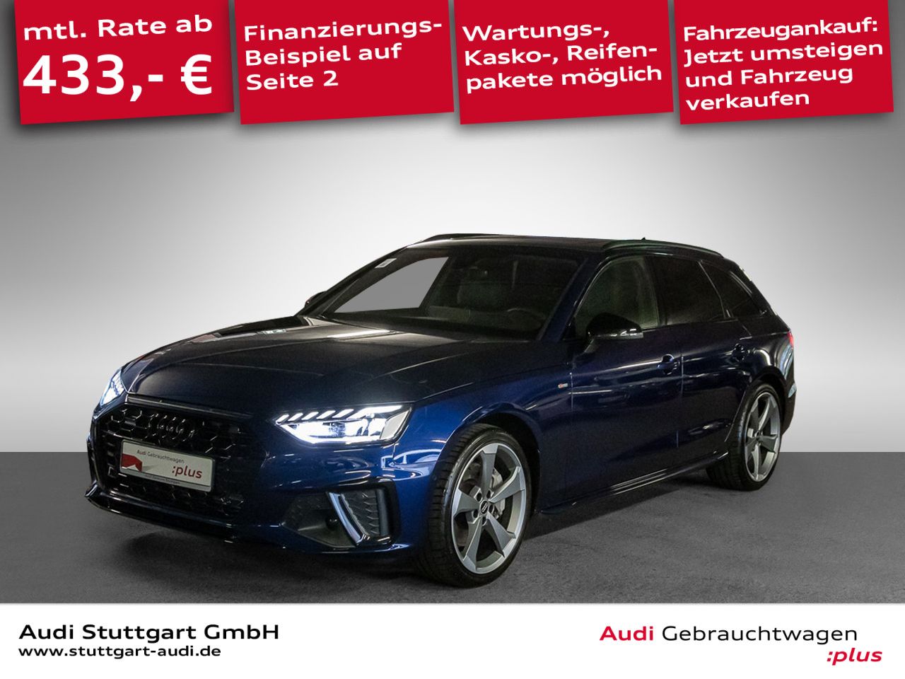 Audi A4 2024 г. Синий, пробег 32912 км