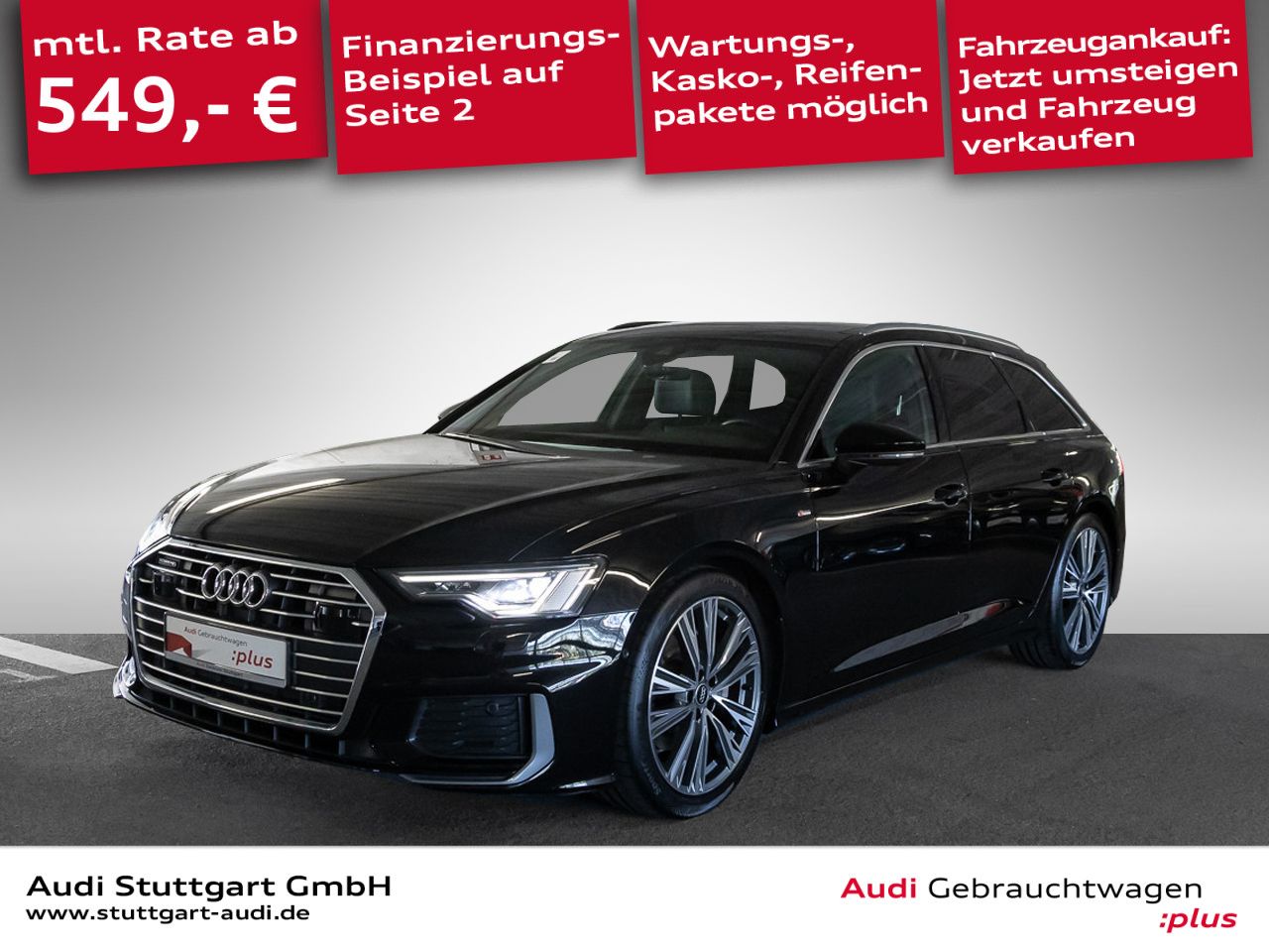 Audi A6 2023 г. Чёрный, пробег 42635 км