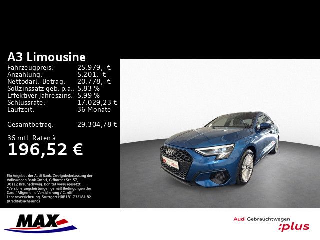 Audi A3 2023 г. Синий, пробег 31100 км