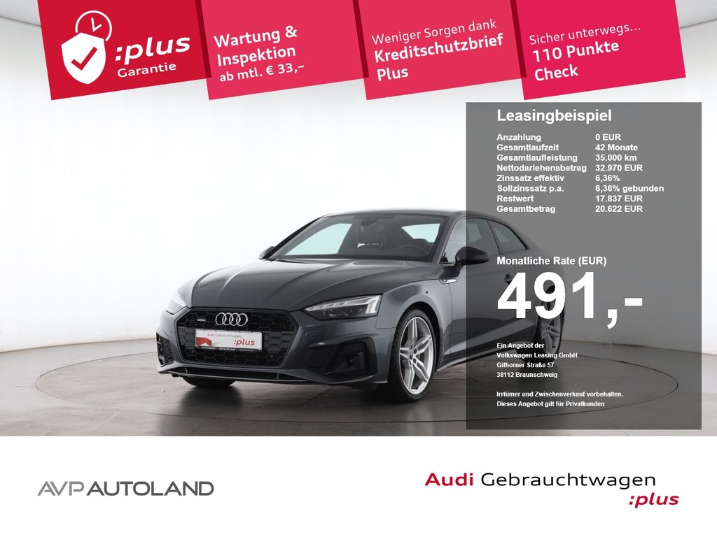 Audi A5 2022 г. Серый, пробег 59210 км