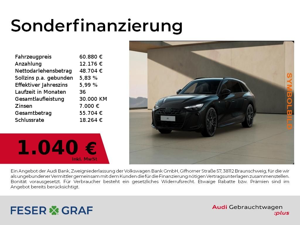 Audi A6 2025 г. Чёрный, пробег 19999 км