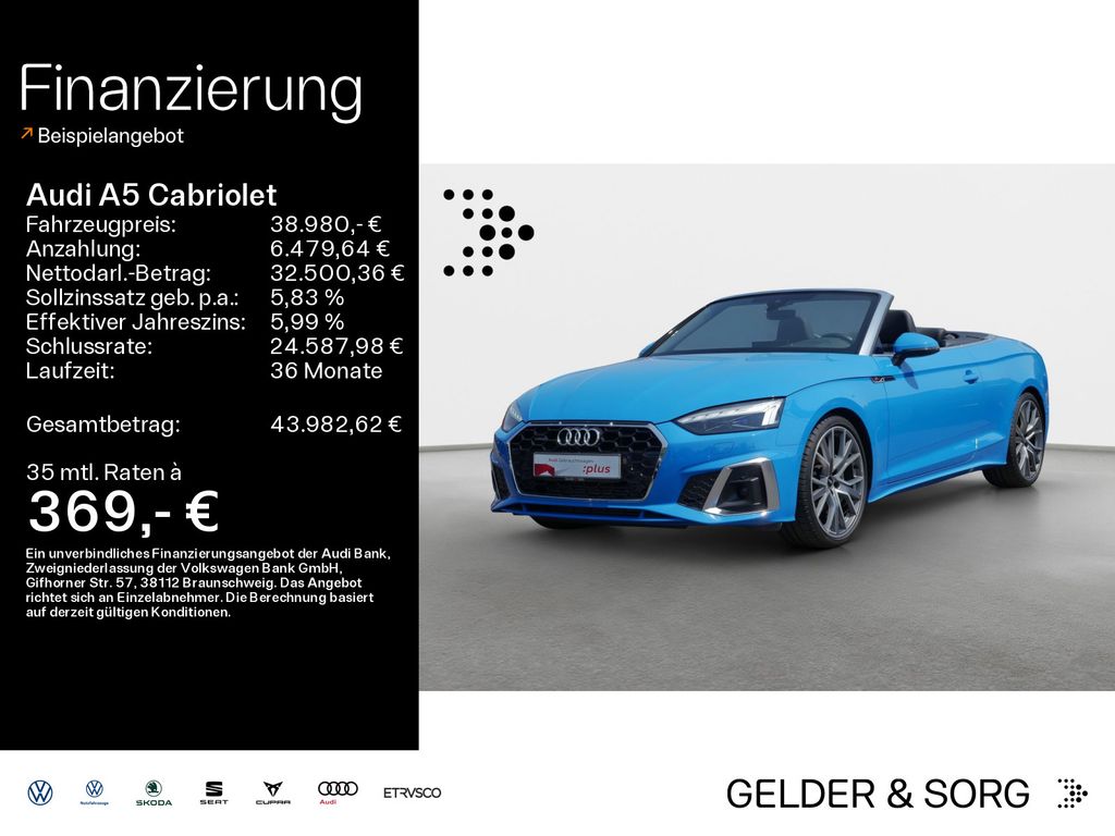 Audi A5 2022 г. Синий, пробег 24870 км