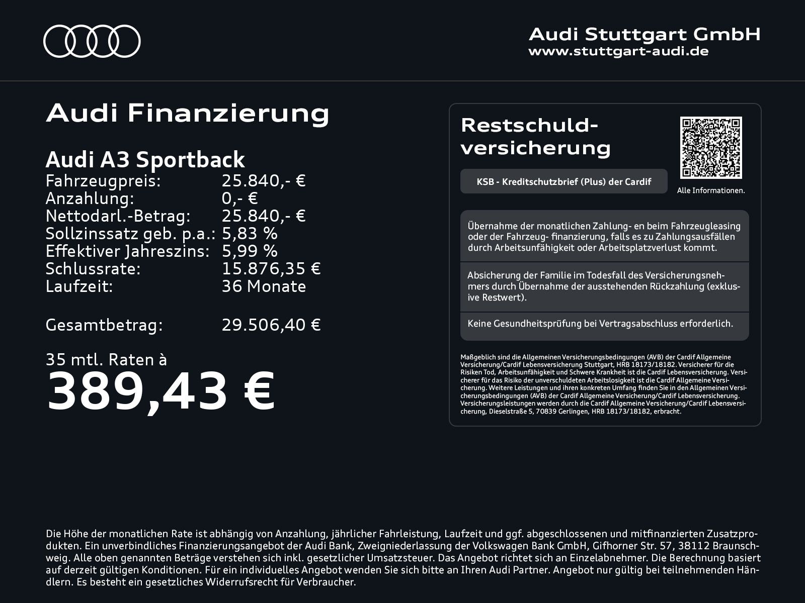 Audi A3 2023 г. Чёрный, пробег 49002 км