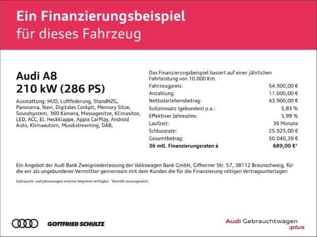 Audi A8 2023 г. Чёрный, пробег 42169 км
