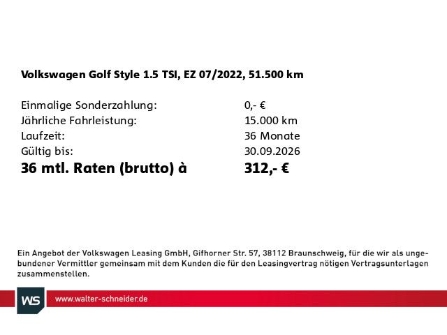 Volkswagen Golf 2022 г. Серый, пробег 51500 км