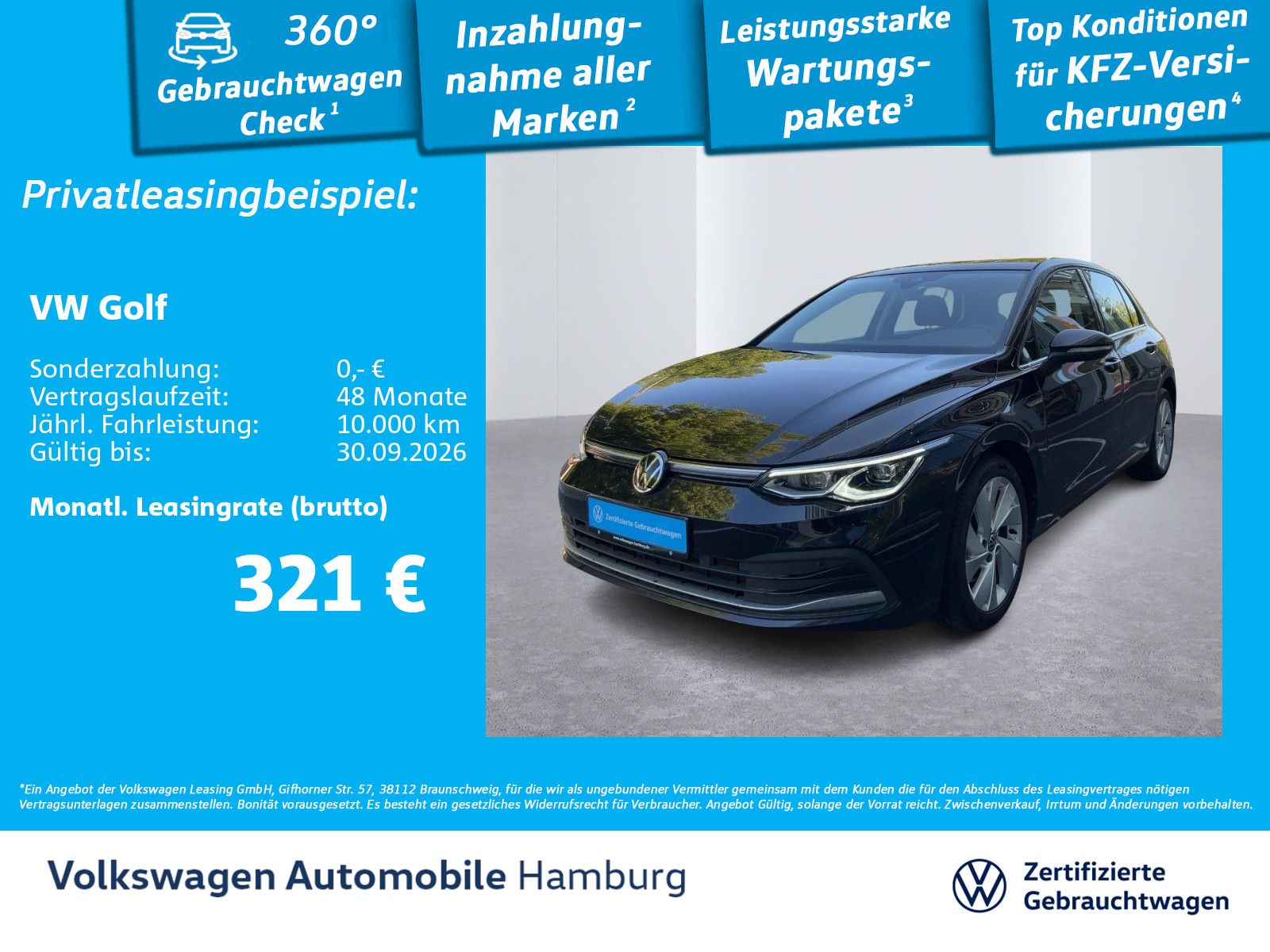 Volkswagen Golf 2023 г. Чёрный, пробег 58966 км