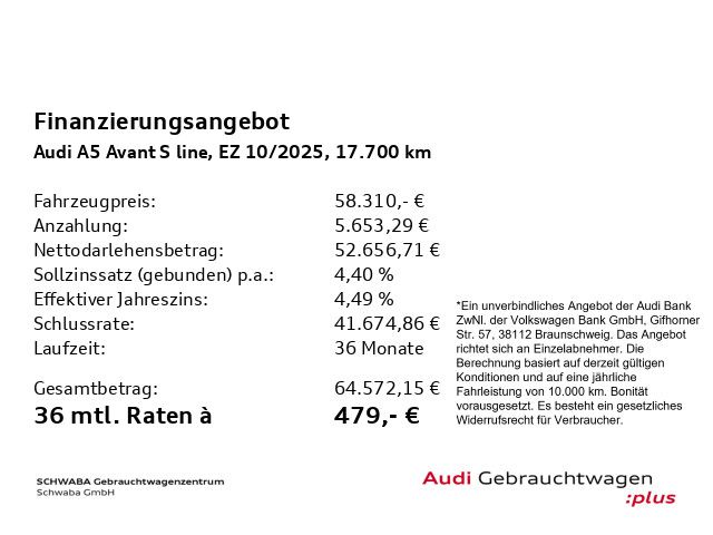 Audi A5 2025 г. Синий, пробег 17700 км