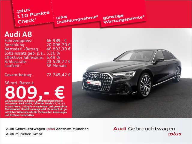 Audi A8 2023 г. Чёрный, пробег 46672 км