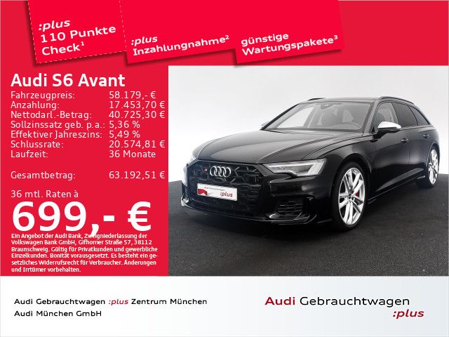 Audi S6 2024 г. Чёрный, пробег 35499 км