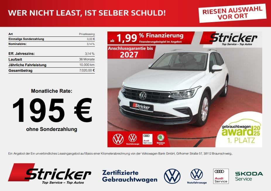 Volkswagen Tiguan 2022 г. Белый, пробег 46851 км