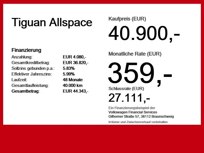 Volkswagen TIGUAN ALLSPACE 2023 г. Чёрный, пробег 55700 км
