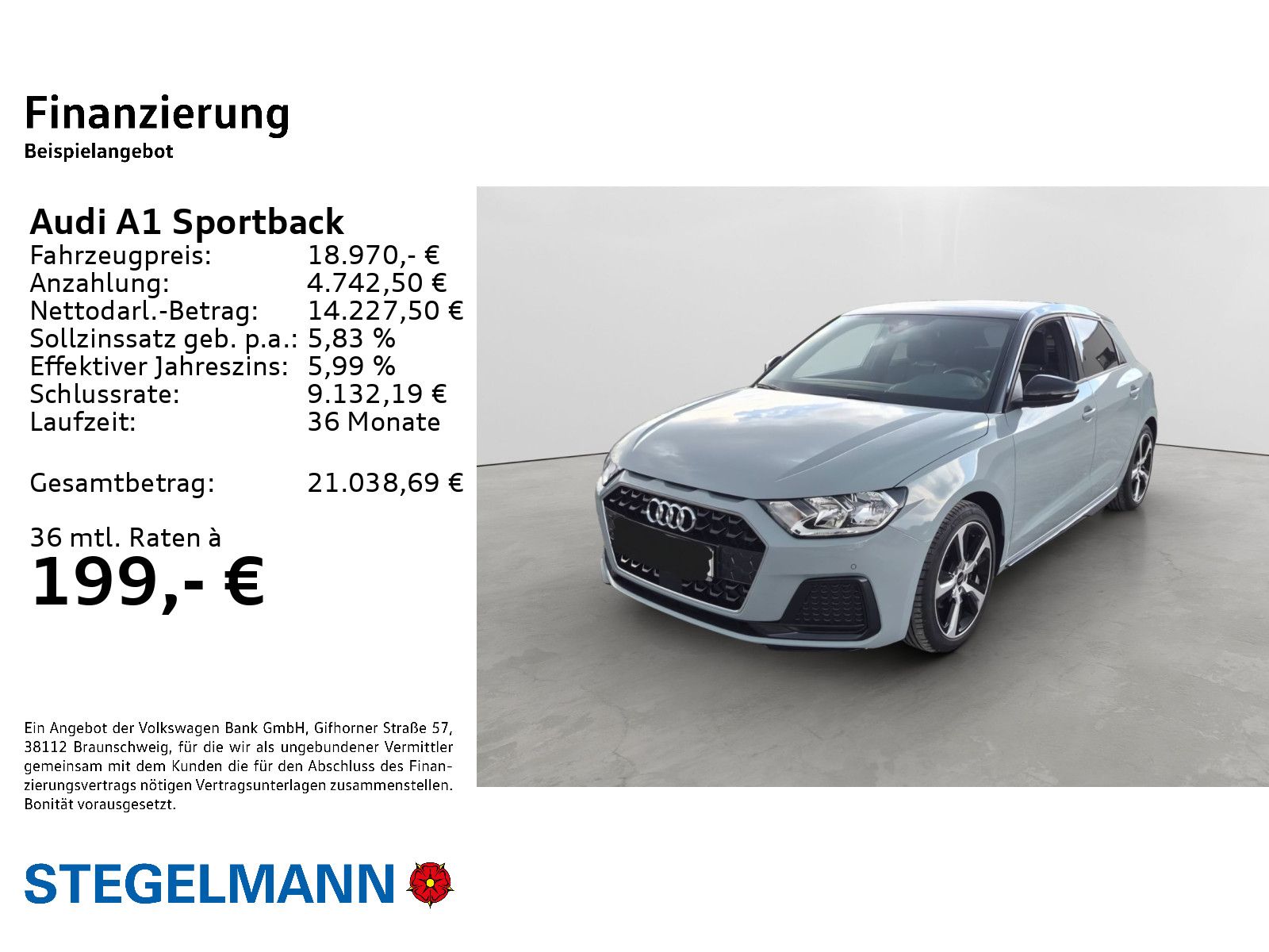Audi A1 2022 г. Серый, пробег 50645 км