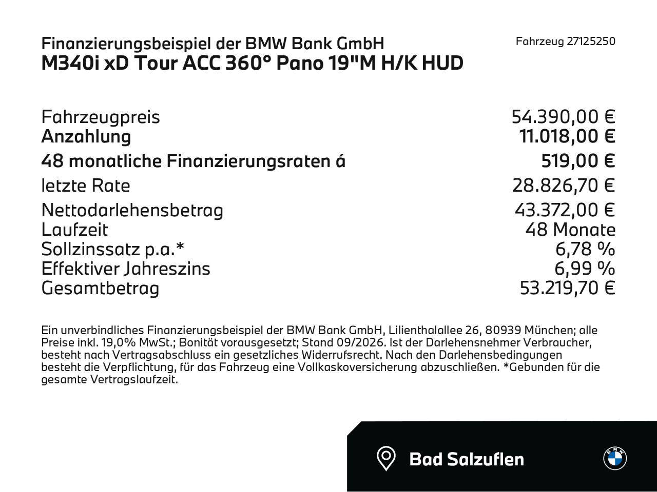 BMW M340I 2024 г. Чёрный, пробег 26842 км