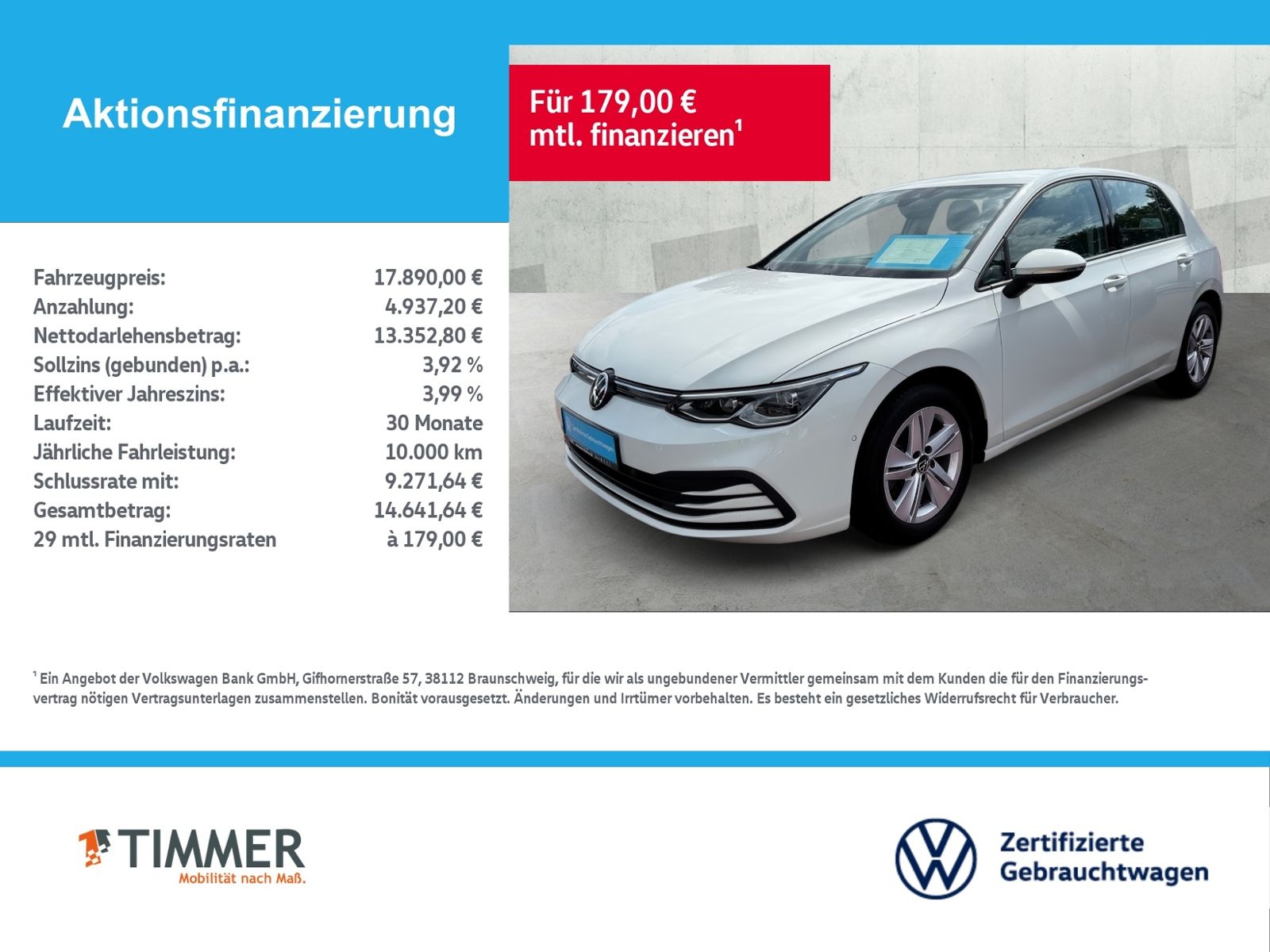 Volkswagen Golf 2022 г. Белый, пробег 52481 км