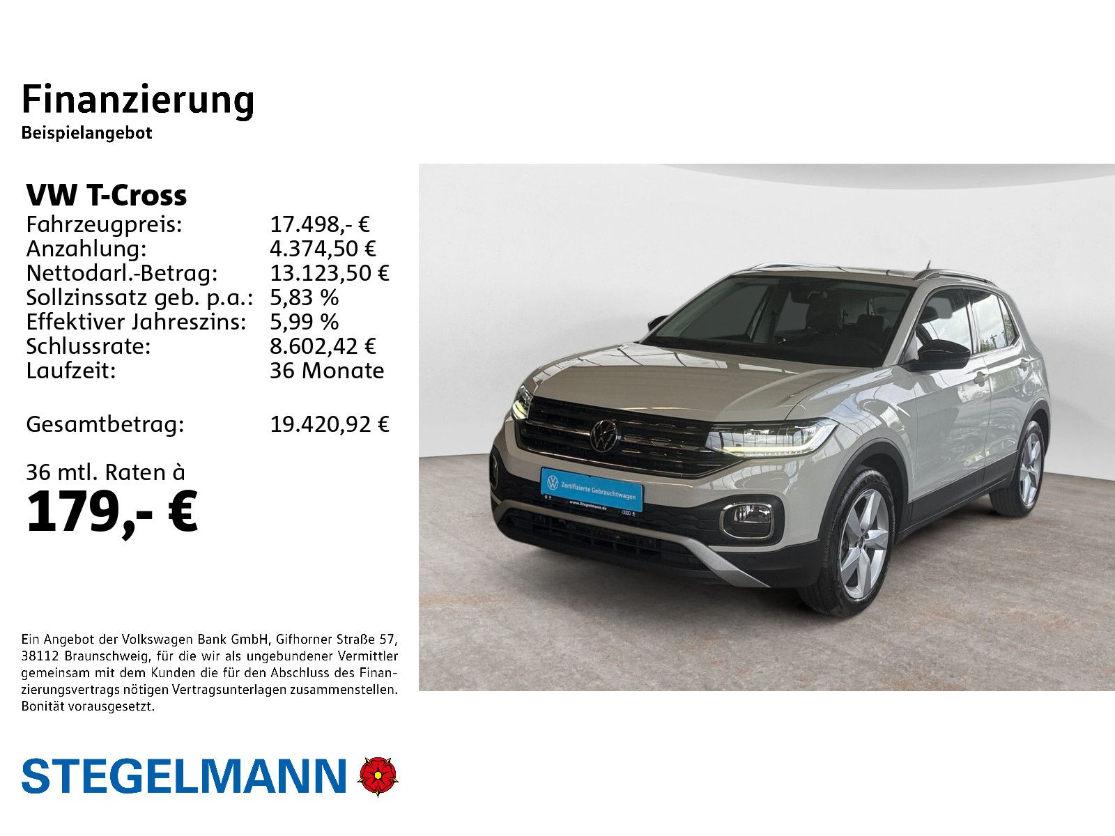 Volkswagen T-Cross 2022 г. Серый, пробег 37387 км