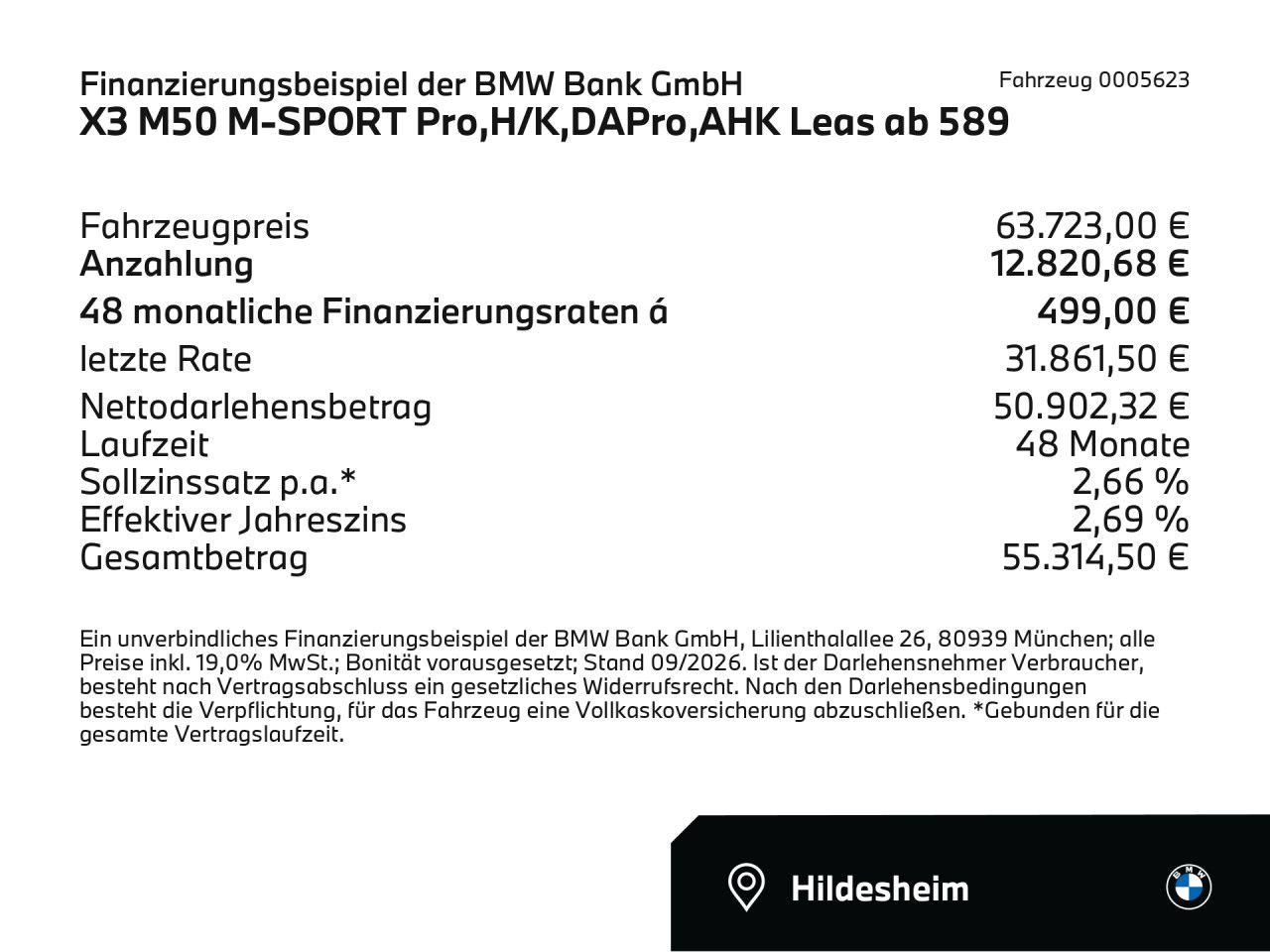 BMW X3 M50 2025 г. Серый, пробег 13550 км