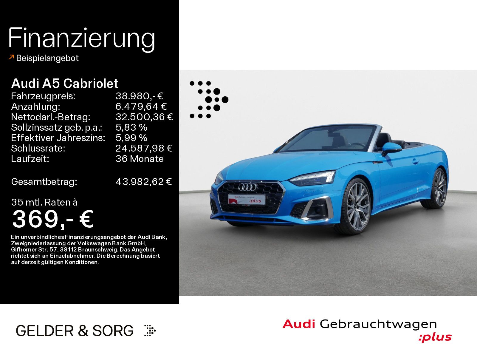 Audi A5 2022 г. Синий, пробег 24870 км