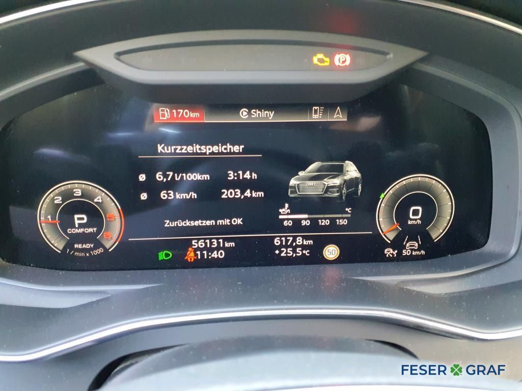 Audi A6 2023 г. Чёрный, пробег 56131 км