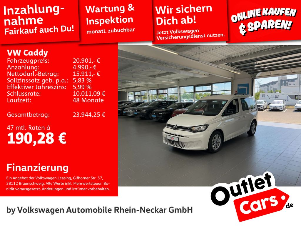 Volkswagen Caddy 2022 г. Белый, пробег 44800 км