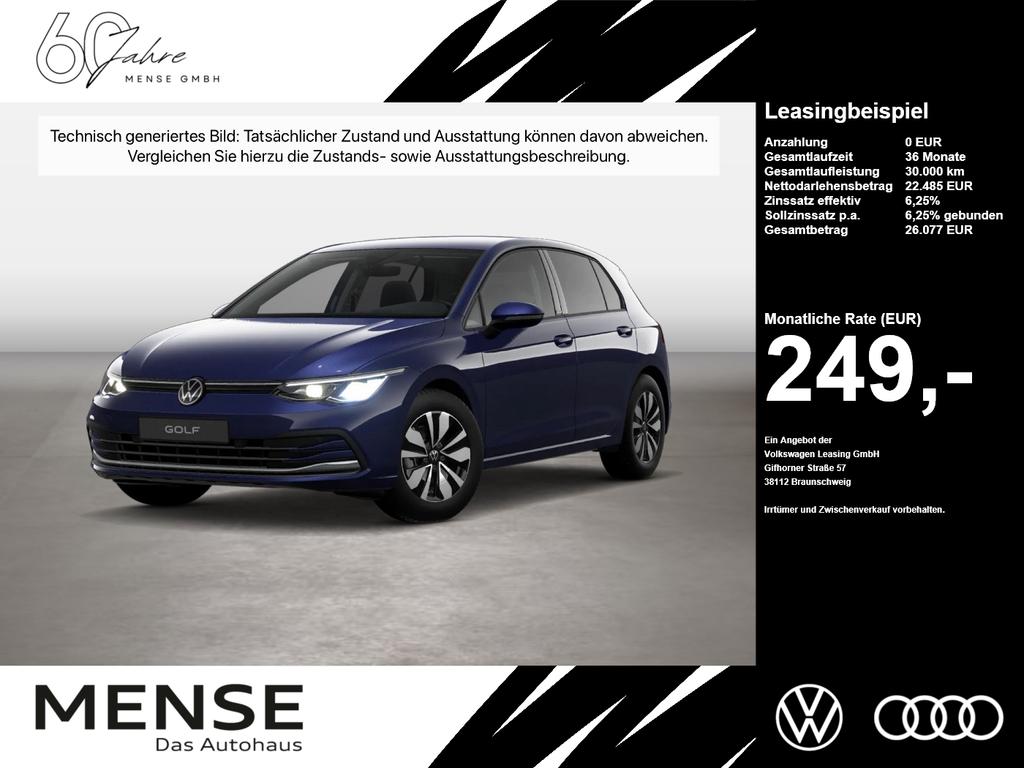 Volkswagen Golf 2023 г. Синий, пробег 33394 км