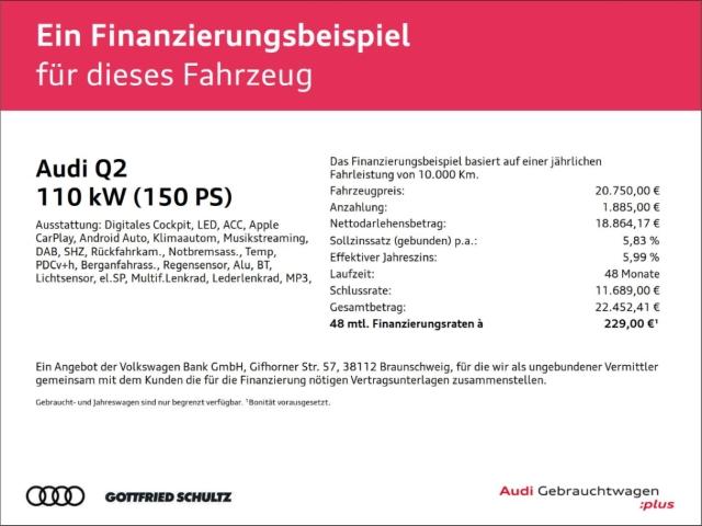 Audi Q2 2023 г. Синий, пробег 49033 км
