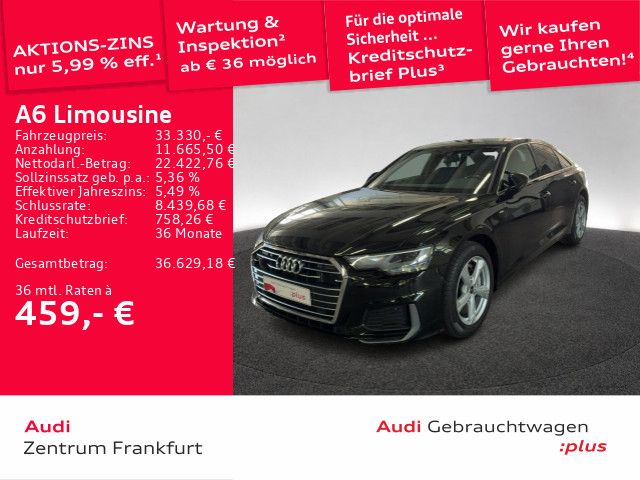 Audi A6 2023 г. Чёрный, пробег 46722 км