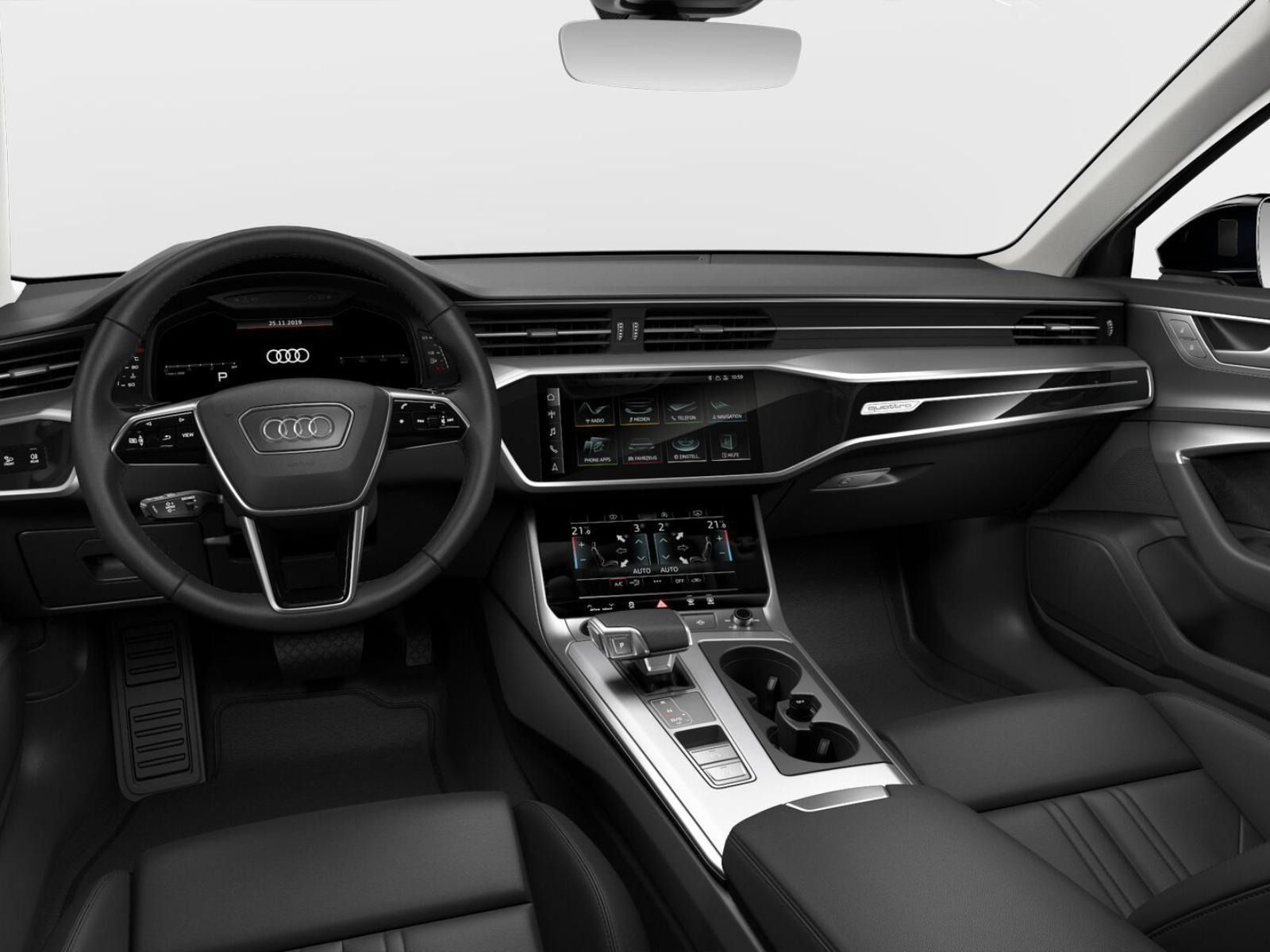 Audi A6 2022 г. Чёрный, пробег 53659 км