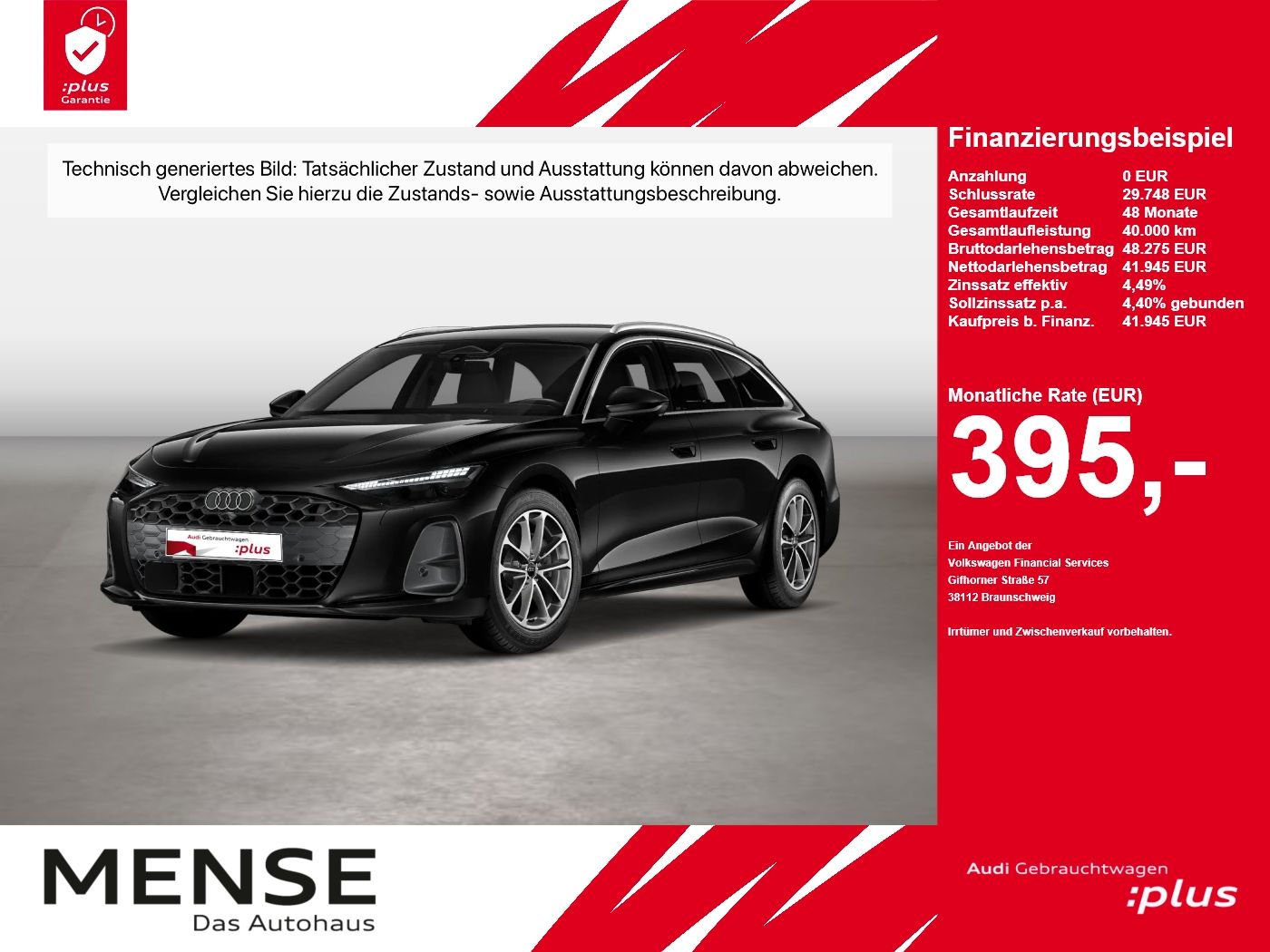 Audi A6 2026 г. Чёрный, пробег 28767 км