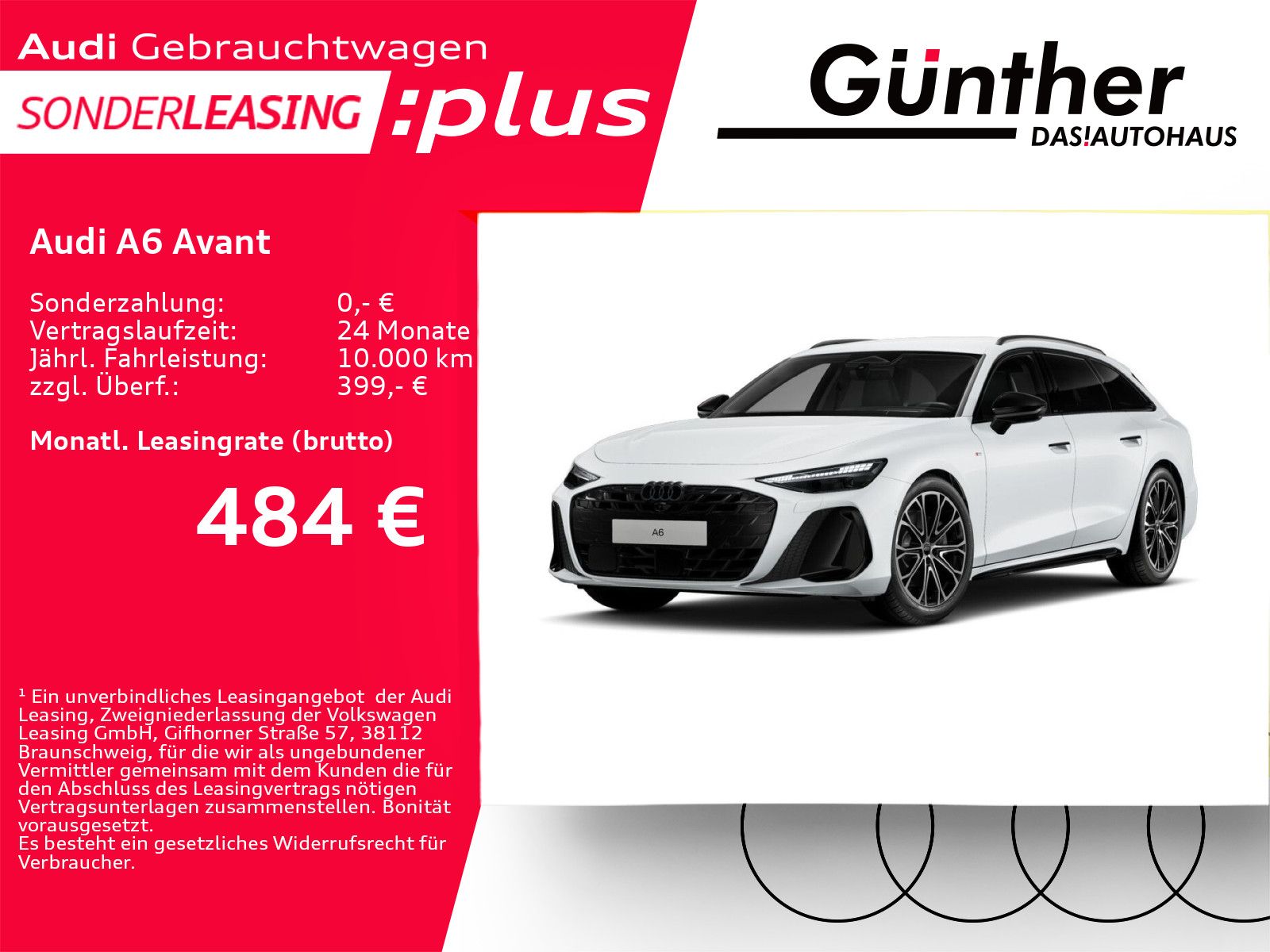 Audi A6 2026 г. Белый, пробег 30500 км