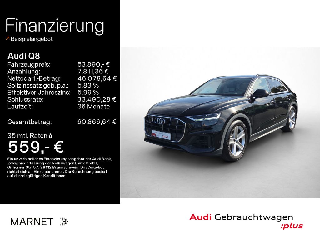 Audi Q8 2022 г. Чёрный, пробег 56328 км