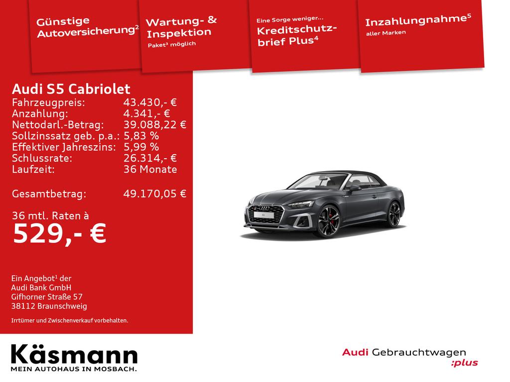 Audi S5 2021 г. Серый, пробег 54796 км