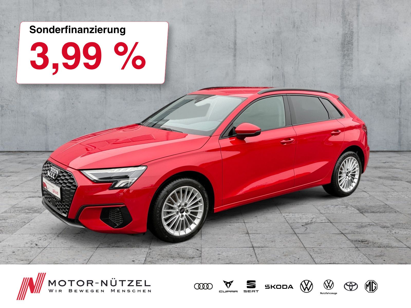 Audi A3 2023 г. Красный, пробег 32822 км