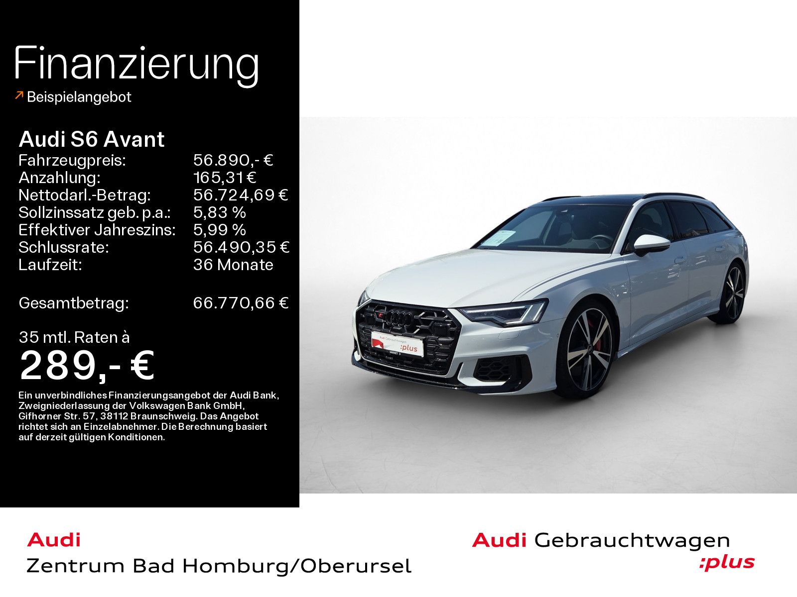 Audi S6 2025 г. Белый, пробег 19403 км